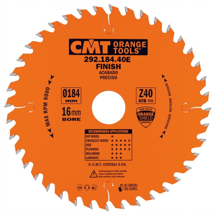 CMT 292.184.40E Tarcza do cięcia poprzecznego drewna 184mm 40z