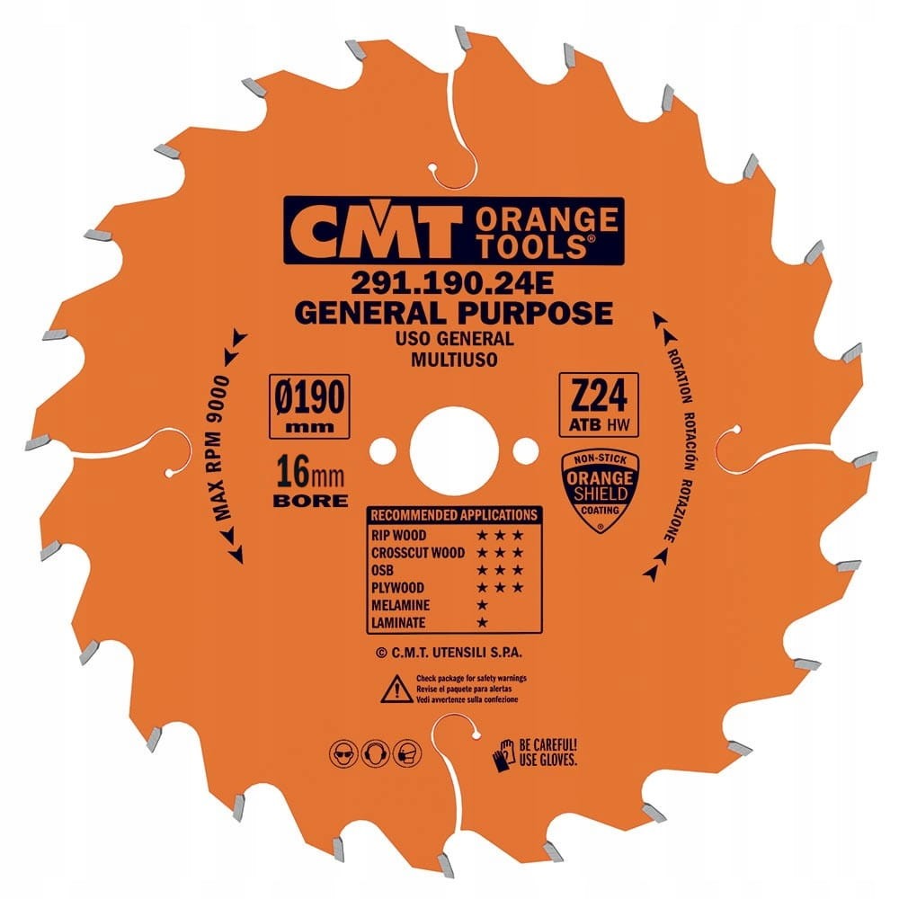 CMT 291.190.24E Tarcza do cięcia drewna uniwersalna 190mm 24z
