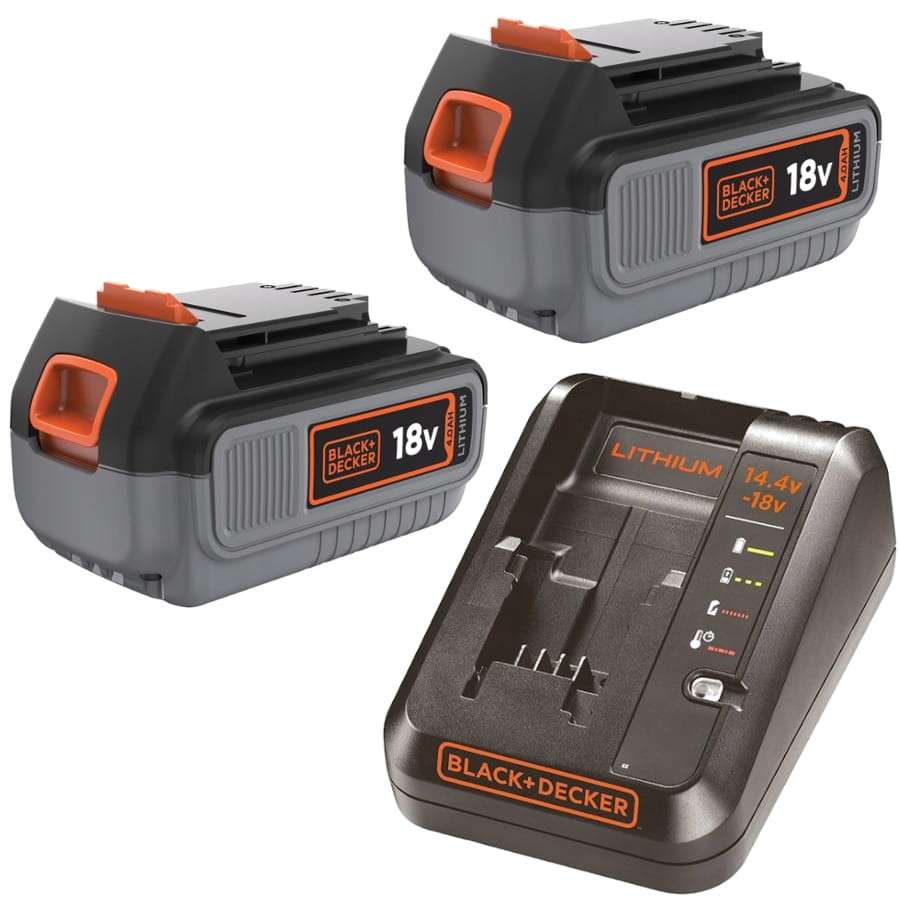 BLACK DECKER BDC1A Szybka ładowarka do akumulatorów 14,4-18V + 2x Akumulator 4.0Ah