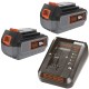 BLACK DECKER BDC1A Szybka ładowarka do akumulatorów 14,4-18V + 2x Akumulator 4.0Ah