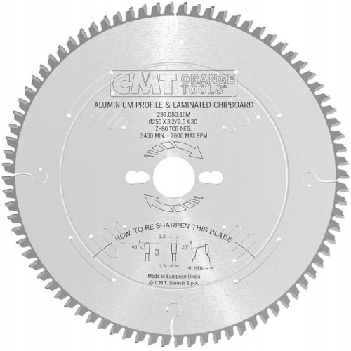 CMT 297.080.10M Tarcza do materiałów nieżelaznych 250mm