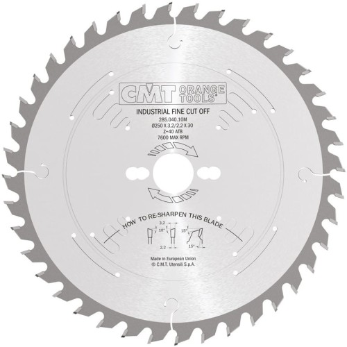 CMT 285.040.10M Tarcza do cięcia drewna 250x30mm 40z