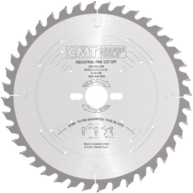 CMT 285.040.10M Tarcza do cięcia drewna 250x30mm 40z