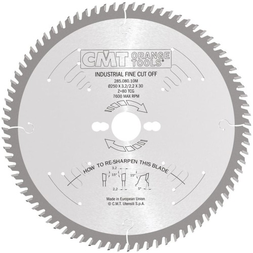 CMT 285.080.10M Tarcza do cięcia drewna 250x30mm 80z