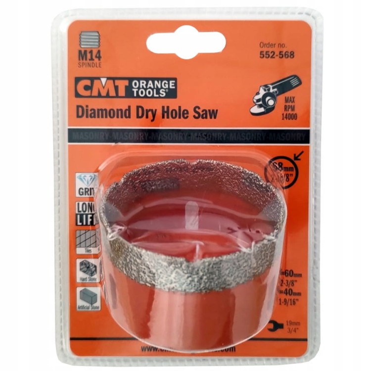 CMT 552-568 Otwornica diamentowa do pracy na sucho 68mm