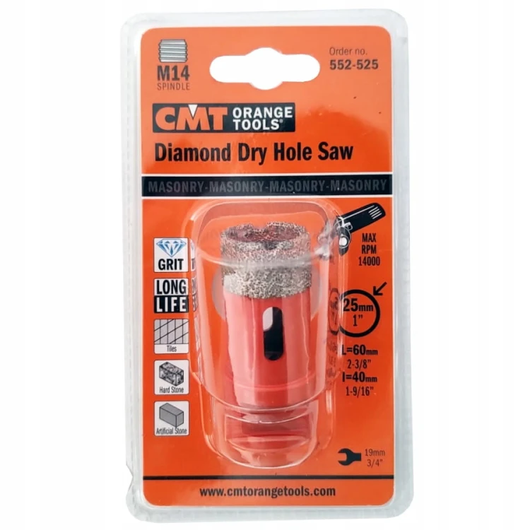 CMT 552-525 Otwornica diamentowa do pracy na sucho 25mm