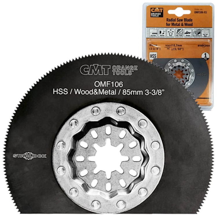 CMT OMF106-X1 Brzeszczot oscylacyjny 85mm HSS do drewna i metalu Starlock