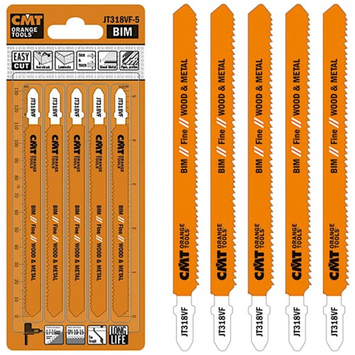 CMT JT318VF-5 Brzeszczoty do wyrzynarek do drewna i metalu 5szt.