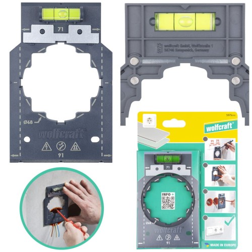 WOLFCRAFT 5975000 Szablon do montażu gniazdek i włączników