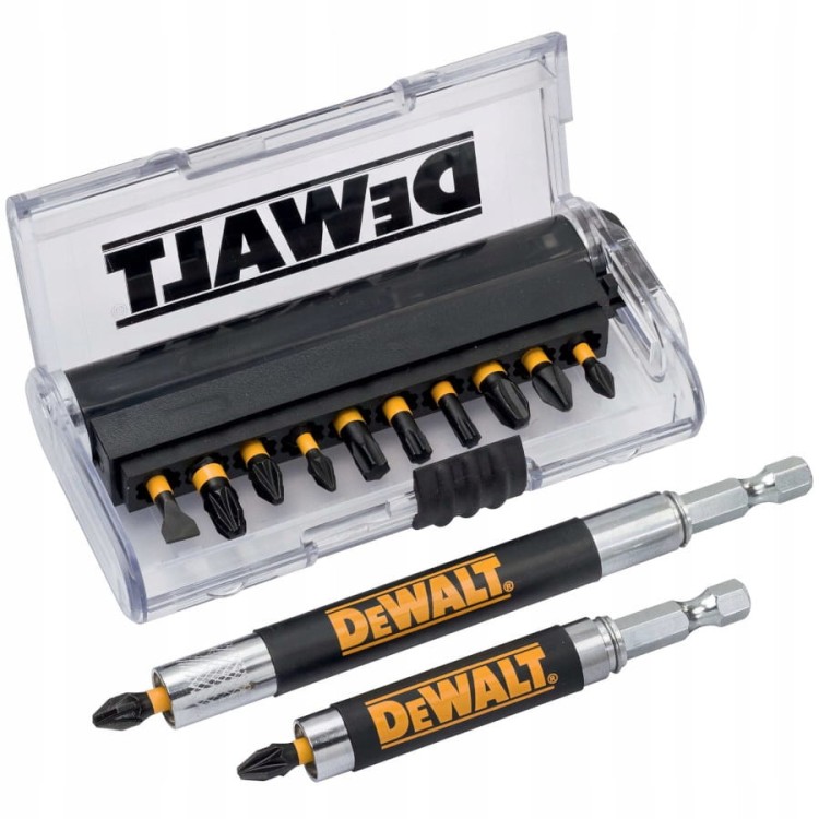 Zestaw bitów udarowych w etui 14el PH PZ TX + uchwyt DEWALT DT70512T