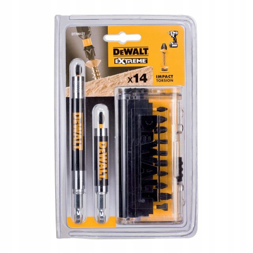 Bity udarowe w etui 14el PH PZ TX + uchwyt DEWALT DT70512T