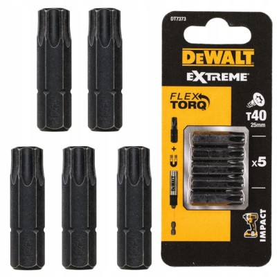 DEWALT DT7373 Bity końcówki udarowe T40 Extreme Flex Torq 25mm 5szt