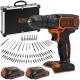 BLACK DECKER BDCDC18BAFC Wiertarko-wkrętarka 18V 2x 1.5Ah + Akcesoria 80el.