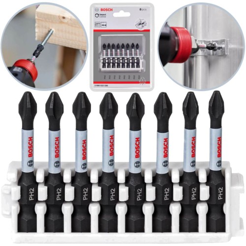 BOSCH Zestaw bitów końcówek Philips PH2 50mm 1/4" 8szt