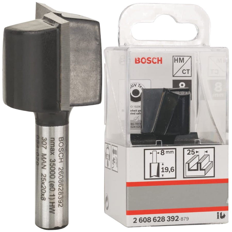 BOSCH Frez palcowy dwuostrzowy do rowków 8mm 25mm