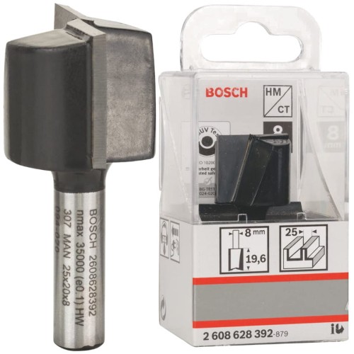 BOSCH Frez palcowy dwuostrzowy do rowków 8mm 25mm