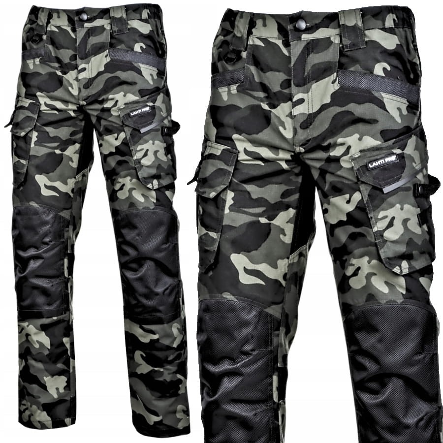 LAHTI PRO L40519 Spodnie robocze slim fit moro ze wzmocnieniami roz. L