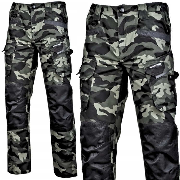 LAHTI PRO L40519 Spodnie robocze slim fit moro ze wzmocnieniami roz. XL