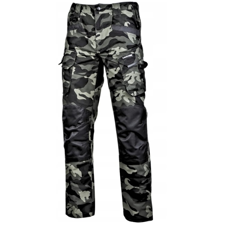 LAHTI PRO L40519 Spodnie robocze slim fit moro