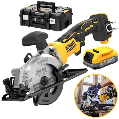 DEWALT DCS571E1T Pilarka tarczowa 18V 115mm 1.7Ah PowerStack