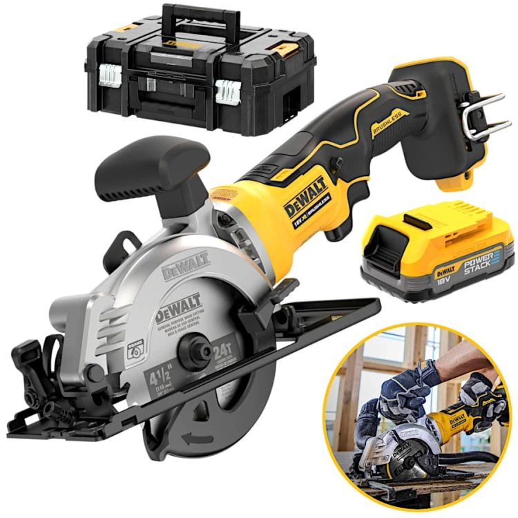 DEWALT DCS571E1T Pilarka tarczowa 18V 115mm 1.7Ah PowerStack