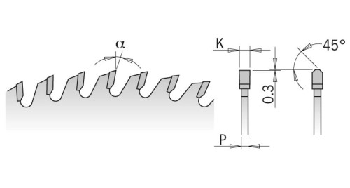 CMT 281.696.12M Tarcza pilarska chromowana do laminatu 300x30mm 96z