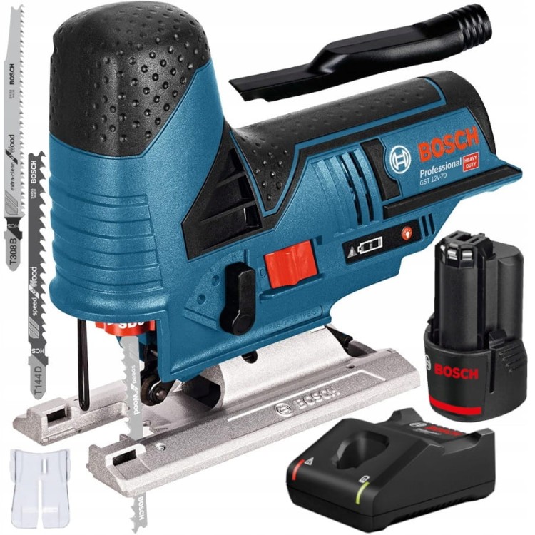 BOSCH GST 12V-70 Wyrzynarka akumulatorowa 2,0Ah + brzeszczoty