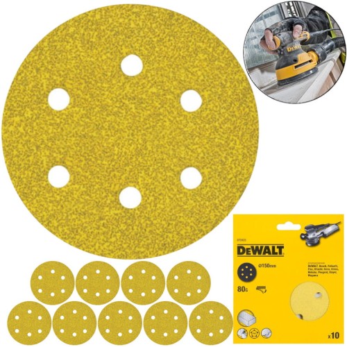 DEWALT DT3123 Papier ścierny na rzep 150mm P80