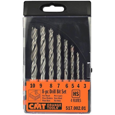 CMT 517.002.01 Zestaw wierteł do drewna 8szt 3-10mm