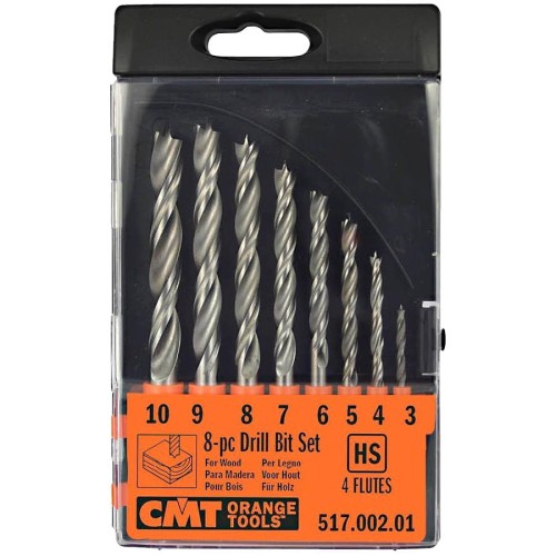 CMT 517.002.01 Zestaw wierteł do drewna 8szt 3-10mm