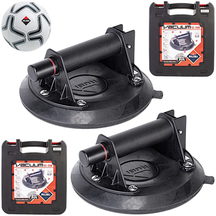 RUBI 18919 Przyssawka z pompką do płytek 110kg 2szt. + Piłka