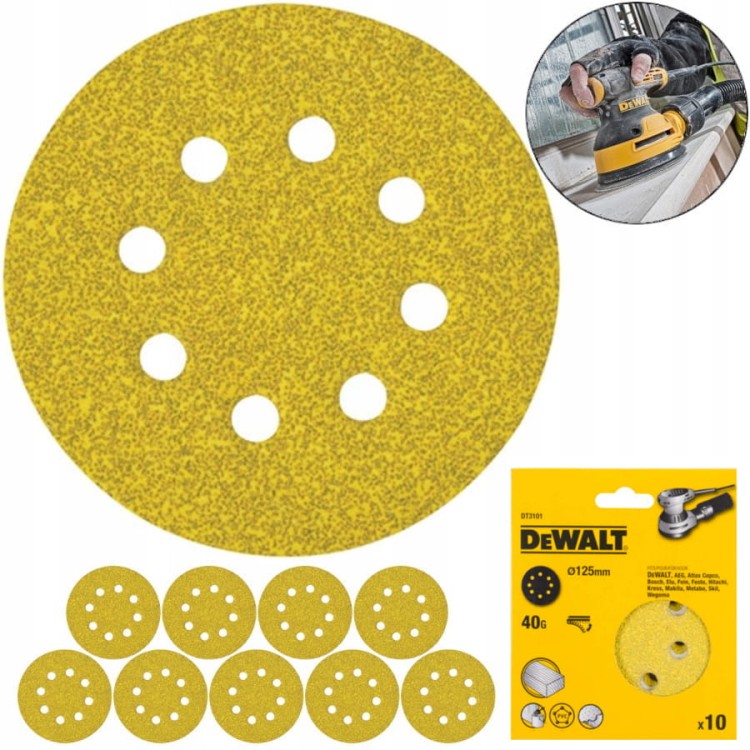 DEWALT DT3101 Papier ścierny na rzep 125mm P40