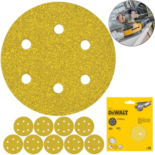 DEWALT DT3121 Papier ścierny na rzep 150mm P40