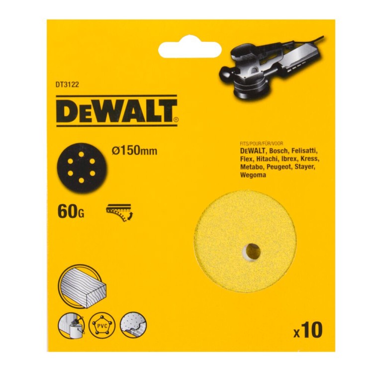 DEWALT Papier ścierny na rzep 150mm P60