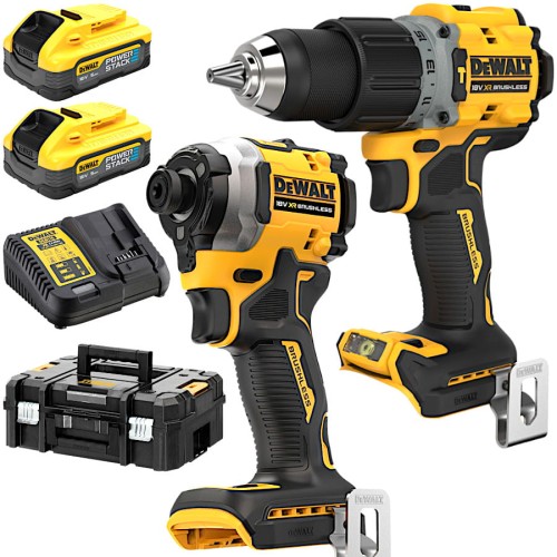 DEWALT DCK2050H2T Wiertarko-wkrętarka 18V + Zakrętarka udarowa 18V 2x 5.0Ah PowerStack