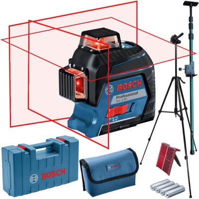 BOSCH Laser krzyżowy GLL 3-80 Professional + tyczka GT-320 + statyw W260