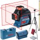 BOSCH Laser krzyżowy GLL 3-80 Professional + tyczka LP-33 + statyw W260