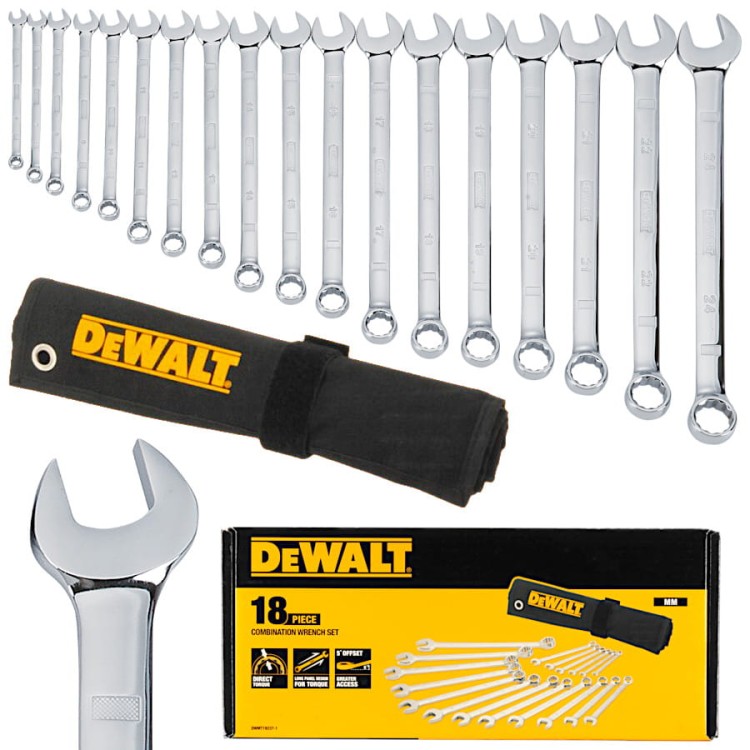 DEWALT DWMT19237-1 Zestaw kluczy płasko-oczkowych 6-24mm 18szt.
