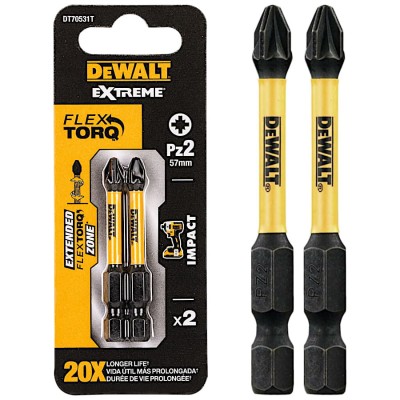 DEWALT DT70531T Końcówki bity udarowe do wkrętarki Pz2 2szt.