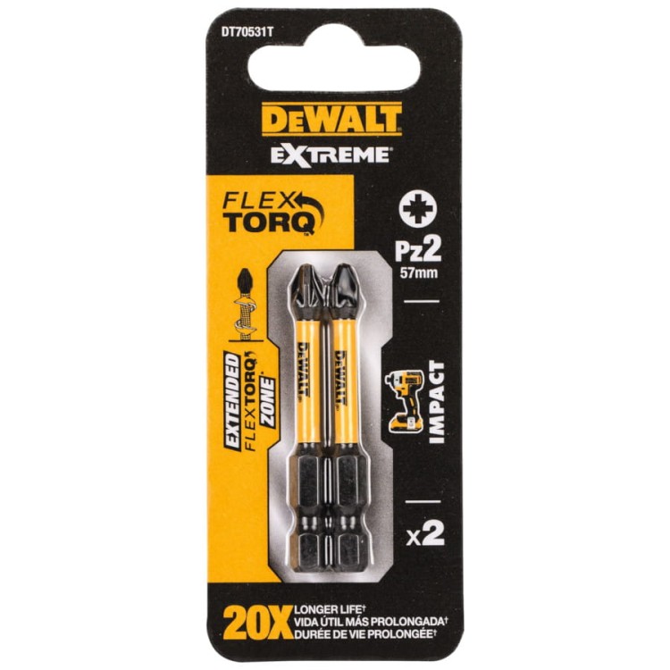 DEWALT Bity udarowe do wkrętarki Pozidriv Pz2 2szt.