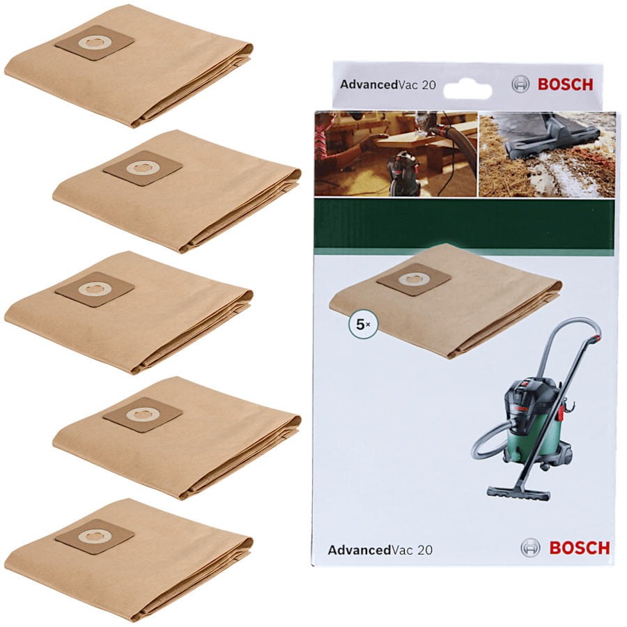 Papierowe worki na pył AdvancedVac 20 Bosch 2609256F33