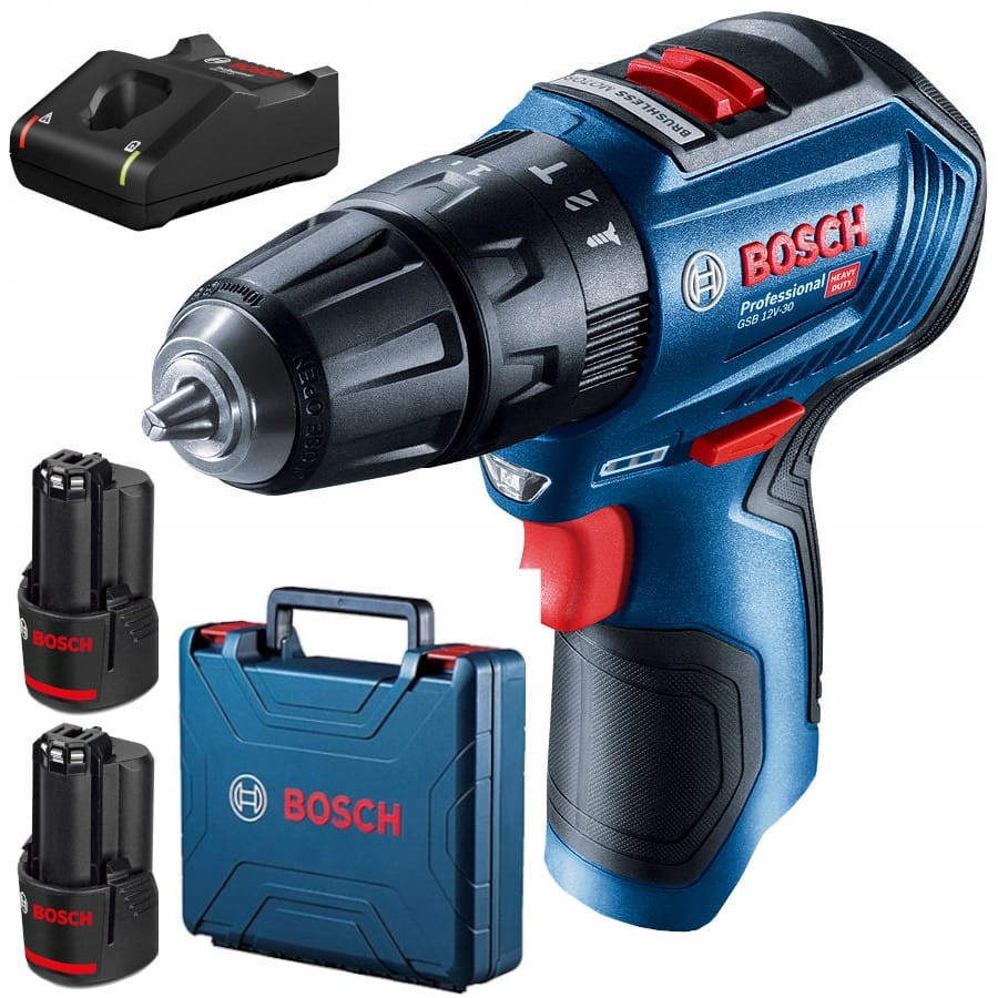 BOSCH GSB 12V-30 Wiertarko-wkrętarka 2x2Ah walizka