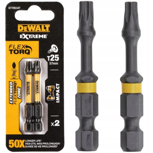 DEWALT DT70534T Bity udarowe Torx T25 57mm Flex Torq Extreme