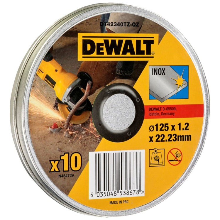 DeWalt tarcze o cięcia stali nierdzewnej 125x22,23 mm 10 szt. DT42340TZ