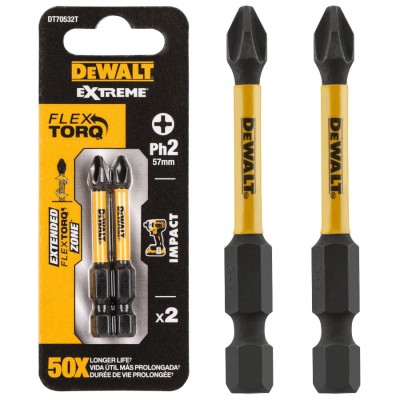 DEWALT DT70532T Zestaw bitów Philips Ph2 57mm 2szt. Flex Torq Extreme Impact