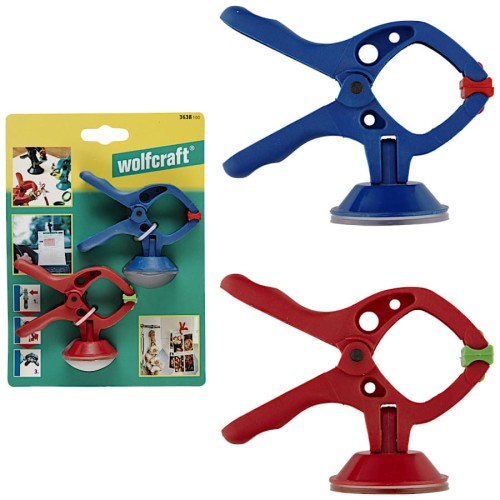WOLFCRAFT 3638100 Zestaw ścisków sprężynowych z przyssawką 2szt.