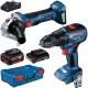 BOSCH Zestaw elektronarzędzi 18V GSR 18V-50 + GWS 180-LI + aku 2.0 / 5.0Ah