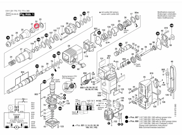Bosch Element blokady 1612300027 GBH GSH schemat