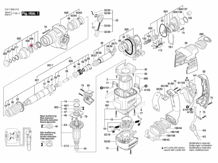BOSCH Kulka blokady dłuta Ø 7,3 mm schemat