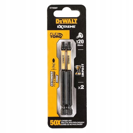 DEWALT DT70568T Zestaw bitów udarowych TORX T20 89mm